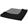 vidaXL Bedsprei gewatteerd dubbelzijdig 170x210 cm zwart/grijs