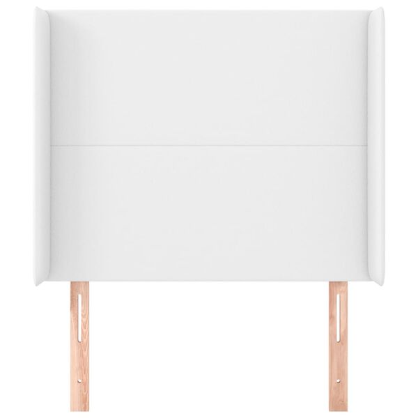 vidaXL Hoofdbord met randen 83x16x118/128 cm kunstleer wit
