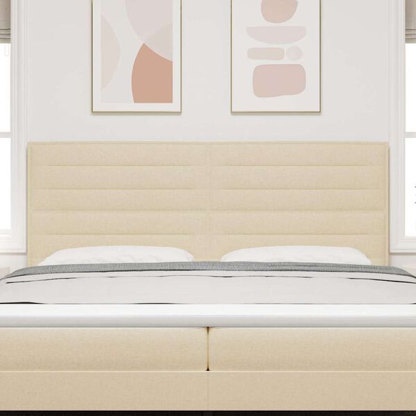 vidaXL LED Hoofdbord met LED-striplichten Cr&egrave;me 200 cm Polyester