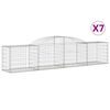 vidaXL Schanskorven 7 st gewelfd 300x50x60/80 cm gegalvaniseerd ijzer