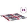 vidaXL Tuinstoelkussens 4 st 50x50x4 cm oxford stof ruitpatroon rood