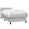 vidaXL Boxspring met matras fluweel lichtgrijs 80x220 cm