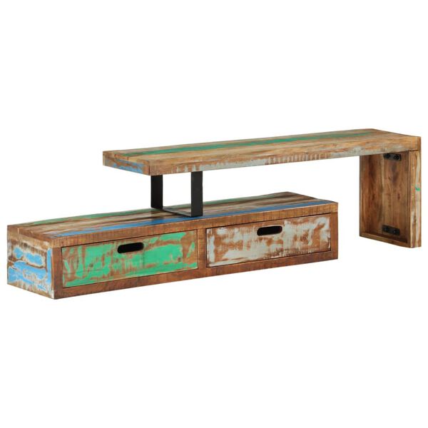 vidaXL Tv-meubel (118-200) x 30 x 40 cm massief hout gerecycled