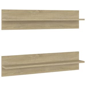 vidaXL Wandschappen 2 st 80x11,5x18cm bewerkt hout sonoma eikenkleurig