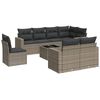 vidaXL 9-delige Loungeset met kussens poly rattan grijs
