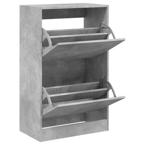 vidaXL Schoenenkast 60x34x96,5 cm bewerkt hout betongrijs