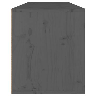 vidaXL Wandkast 100x30x35 cm massief grenenhout grijs