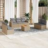 vidaXL 8-delige Loungeset met kussens poly rattan beige