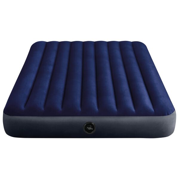 Intex Luchtbed met pomp opblaasbaar Dura-Beam 152x203x25 cm blauw