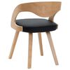 vidaXL Eetkamerstoelen 6 st gebogen hout en kunstleer zwart