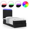 vidaXL Ottoman bed met matras en LED's 90x200cm stof zwart
