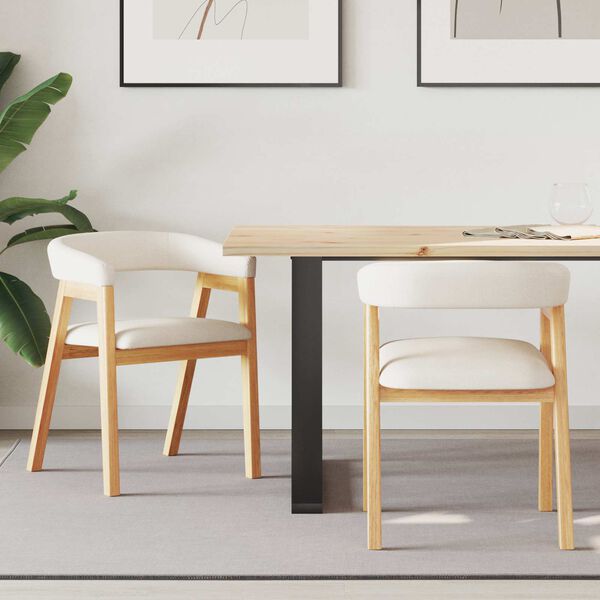 vidaXL Eettafelstoelen 2 pcs Naturel 54 x 57 x 73 cm