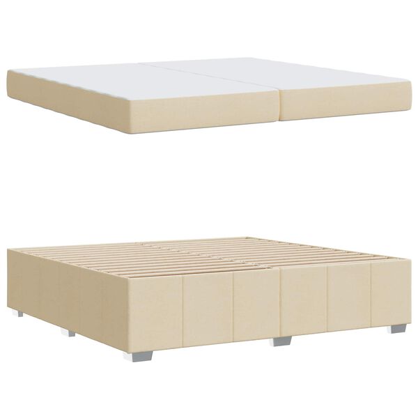 vidaXL Bedframe met matras Cr&egrave;me 200 x 200 cm Stof
