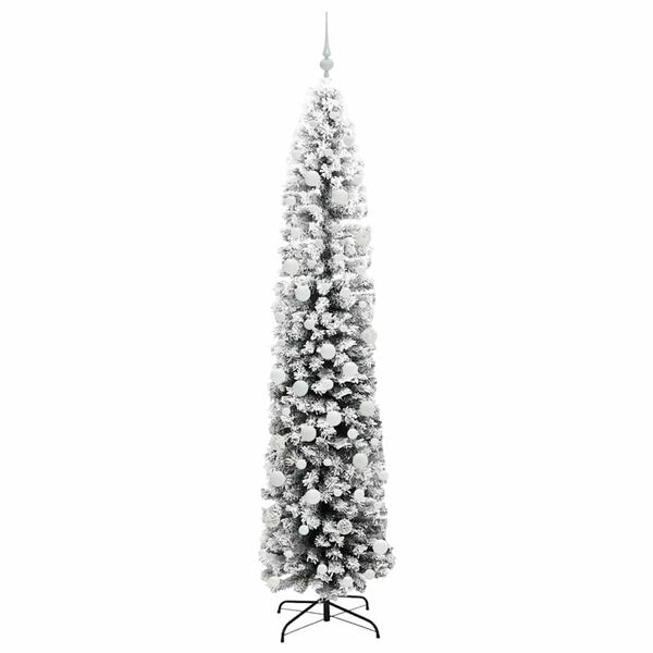 vidaXL Kunstkerstboom Groen 210 cm PVC en Staal en Kunststof
