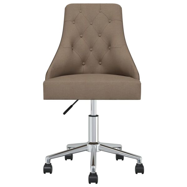 vidaXL Eetkamerstoelen 4 st draaibaar stof taupe