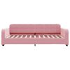 vidaXL Slaapbank met onderschuifbed en lades 100x200 cm fluweel roze
