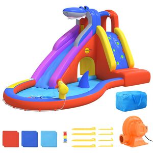 Happy Hop Glijbaan met plonsbad opblaasbaar 450x320x240 cm PVC