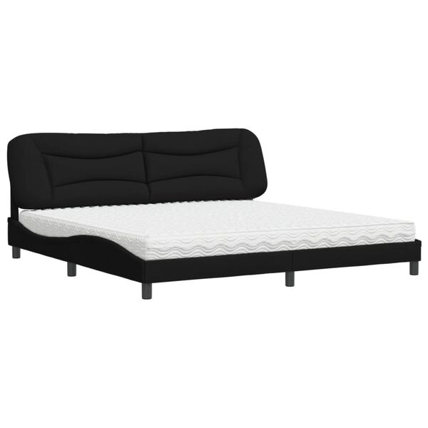 vidaXL Bed met matras "Hvar" stof zwart 200x200 cm