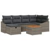 vidaXL Tuinbankenset met kussen met opslag 7 pcs Grijs poly rattan