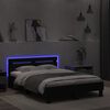 vidaXL Bedframe met hoofdeinde en LED zwart 135x190 cm