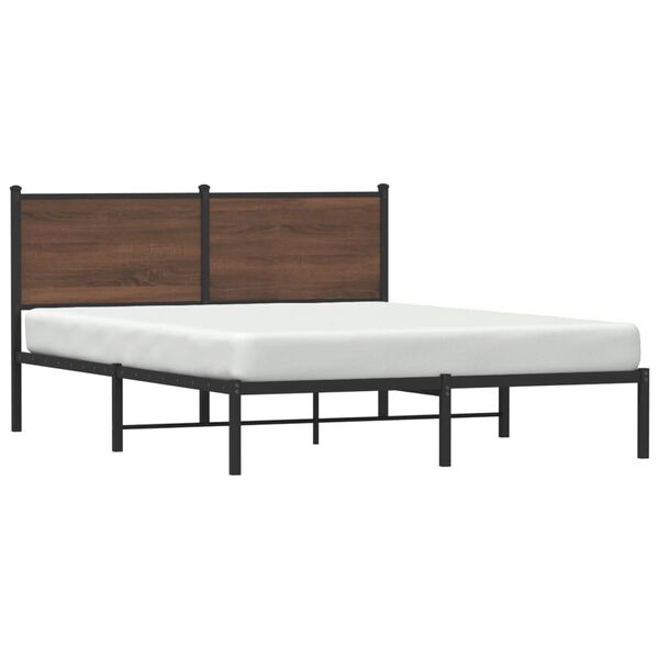 vidaXL Bedframe zonder matras metaal bruin eikenkleurig 137x190 cm