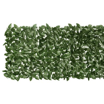 vidaXL Balkonscherm met donkergroene bladeren 400x75 cm