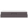 vidaXL Opslag bed met matras met matras Grijs 90 x 190 cm Nep Leer