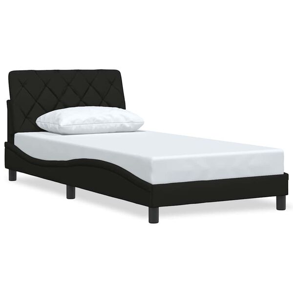 vidaXL Bedframe zonder matras 100x200 cm stof zwart