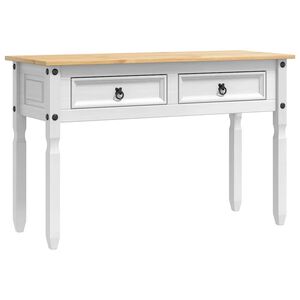 vidaXL Bijzettafel CORONA Wit 115 x 46 x 73 cm Massief grenenhout
