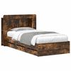 vidaXL Bedframe met opbergruimte en hoofdbord met lade Gerookt eiken