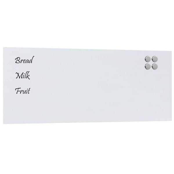 vidaXL Magneetbord voor aan de wand 100x40 cm gehard glas wit