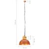 vidaXL Hanglamp industrieel rond E27 32 cm mangohout koperkleurig