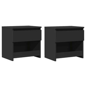 vidaXL Nachtkastjes 2 st 40x30x39 cm bewerkt hout zwart
