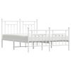 vidaXL Bedframe met hoofd- en voeteneinde metaal wit 140x200 cm
