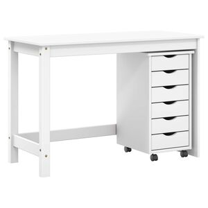 vidaXL Bureau en rollende kast set MOSS 2 pcs Wit