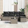 vidaXL Tuin Sofa Set 6 pcs Grijs poly rattan