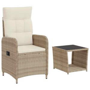 vidaXL Tuin loungeset 2 st Beige en Cr&egrave;me Wit