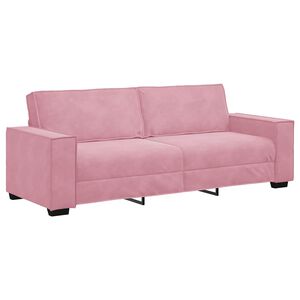 vidaXL Driezitsbank 220x78x84 cm fluweel roze