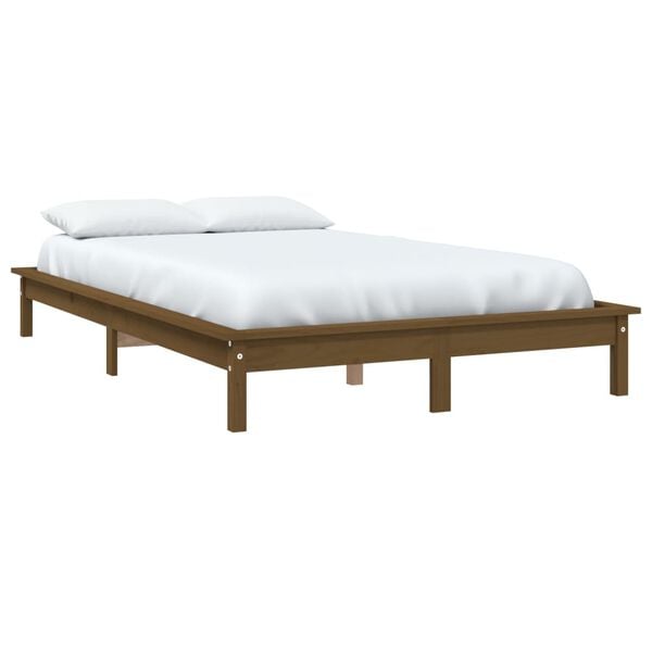 vidaXL Bedframe grenenhout honingbruin 150x200 cm