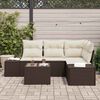 vidaXL Tuin Sofa Set 5 pcs Bruin poly rattan