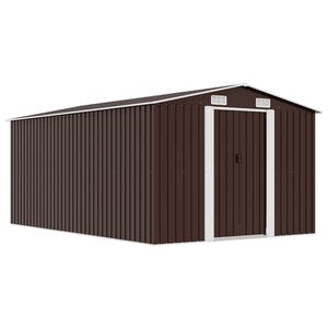 vidaXL Tuinschuur 257x392x181 cm metaal bruin