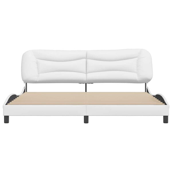 vidaXL Bedframe zonder matras "Hvar" kunstleer wit 200x200 cm