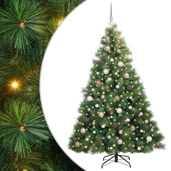 vidaXL Kunstkerstboom met 300 LED met standaard Groen 180 cm PE en PVC