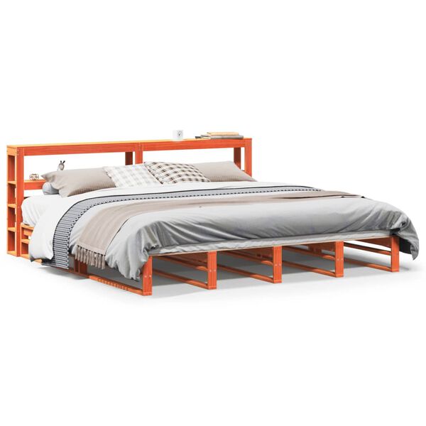 vidaXL Bedframe zonder matras massief grenenhout wasbruin 180x200 cm