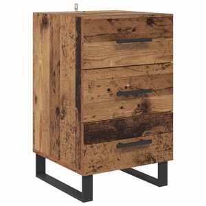 vidaXL Nachtkastje met lade Oud Hout 40 x 40 x 66 cm Bewerkt hout