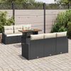 vidaXL Tuin Sofa Set met opslag 7 pcs Zwart Poly riet