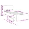 vidaXL Bedframe met lade Grijze Sonoma 75 x 190 cm Geconstrueerd hout