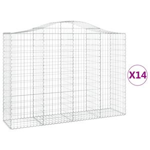 vidaXL Schanskorven 14 st gewelfd 200x50x140/160 cm ijzer