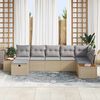 vidaXL Tuin Sofa Set met kussen 7 pcs Beige Poly riet