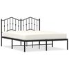 vidaXL Bedframe met hoofdbord metaal zwart 140x190 cm
